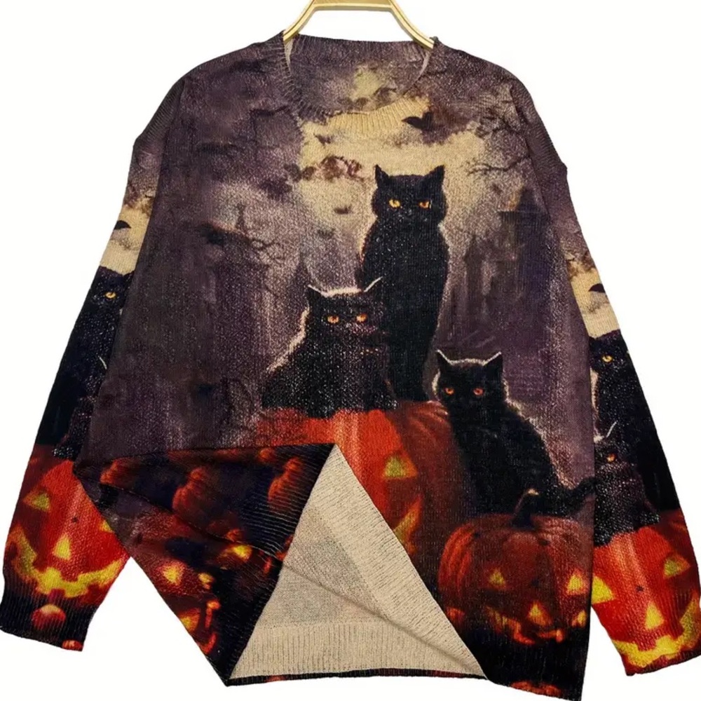Black cat sweater - Picture 2 of 6